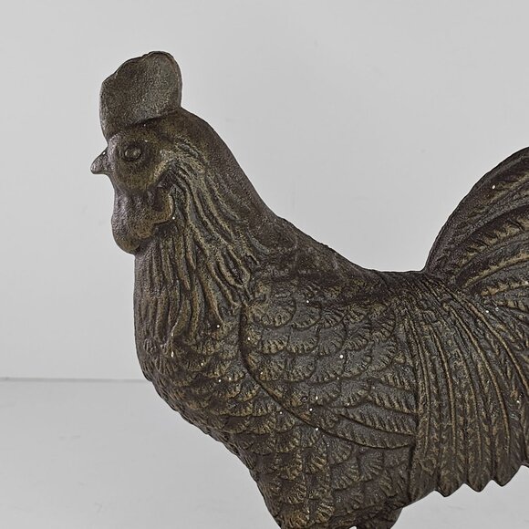 Vintage Rooster Chicken Doorstop Wedge Farmhouse Decor - Picture 8 of 9